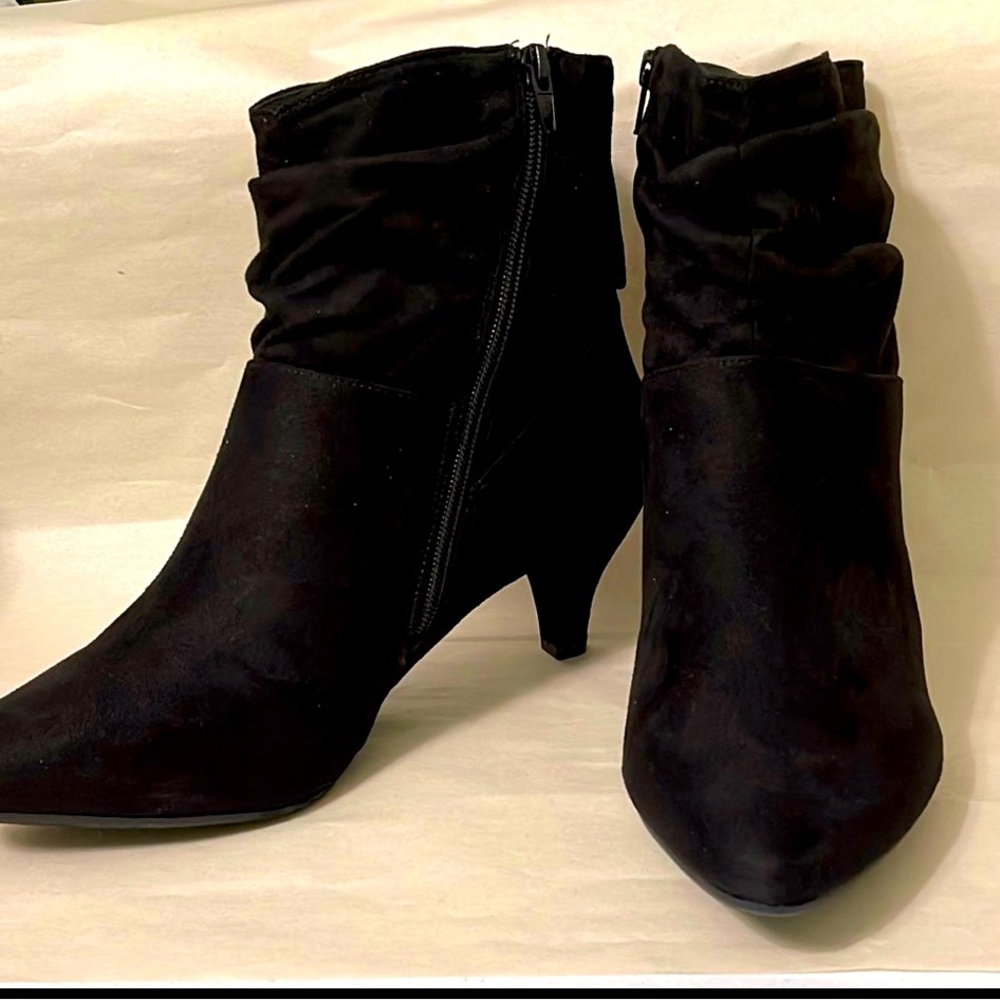 Faux suede ankle boots